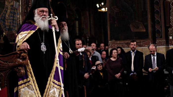 Αρχιεπίσκοπος Ιερώνυμος σε τελετή Αρχιεπίσκοπος Ιερώνυμος εκκλησία