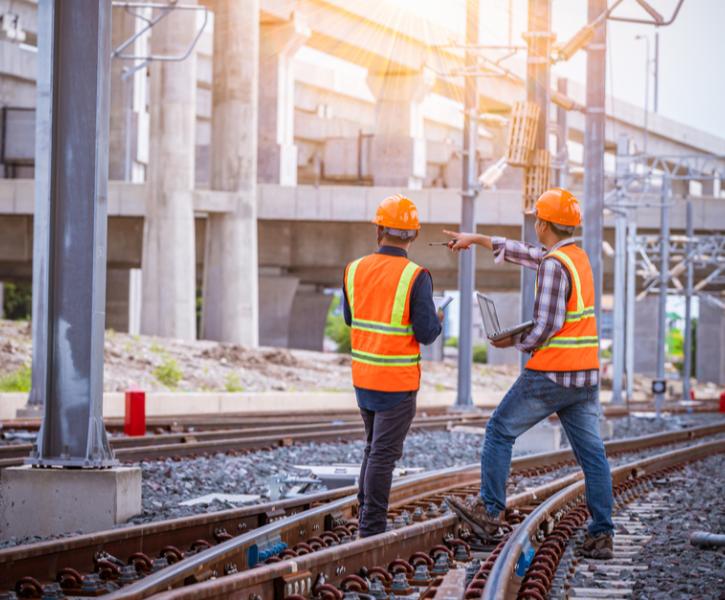 Σιδηροδρομικοί εργάτες εργοτάξιο