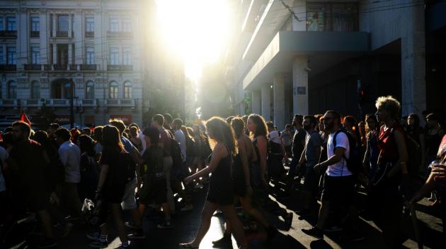 Πλήθος σε απεργία