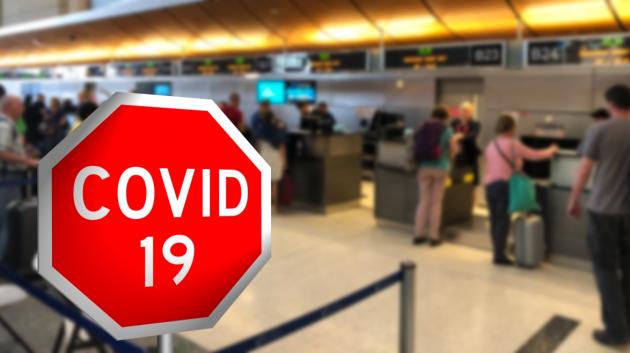 Σήμα COVID-19 αεροδρόμιο
