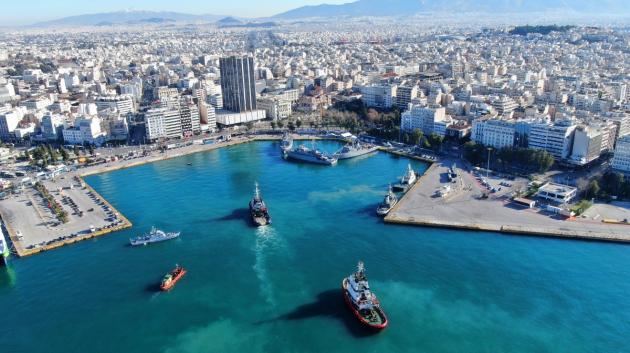 Άποψη λιμανιού Πειραιά από ψηλά Λιμάνι Πειραιά αεροφωτογραφία