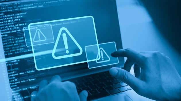 Κυβερνοασφάλεια προειδοποίηση laptop