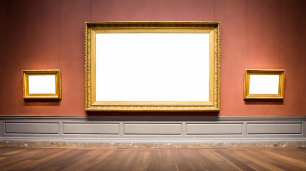 Κενή κορνίζα μουσείου