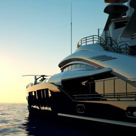 Πολυτελές γιοτ στο ηλιοβασίλεμα