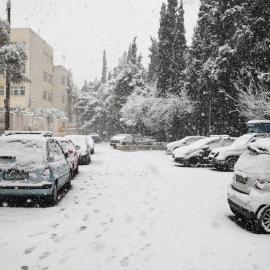 σφοδρή χιονόπτωση πόλη