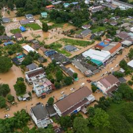 Πλημμυρισμένη ασιατική πόλη