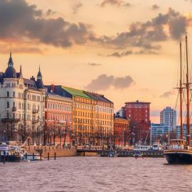 Αποβάθρα Χελσίνκι ηλιοβασίλεμα