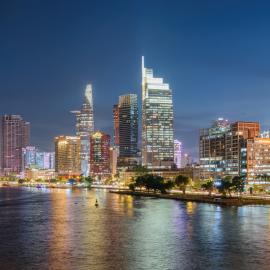 Ουρανοξύστες Σαϊγκόν βράδυ