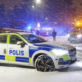 σουηδικό περιπολικό χιόνι